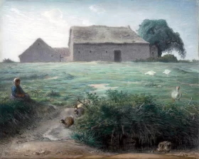 Little Goose Girl by Francois Millet Little Goose Girl by Francois Millet