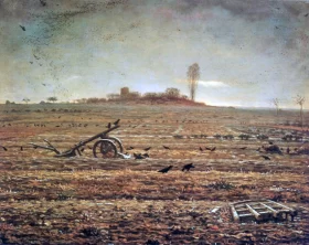The Plain of Chailly with Harrow and Plough 1862 by Francois Millet