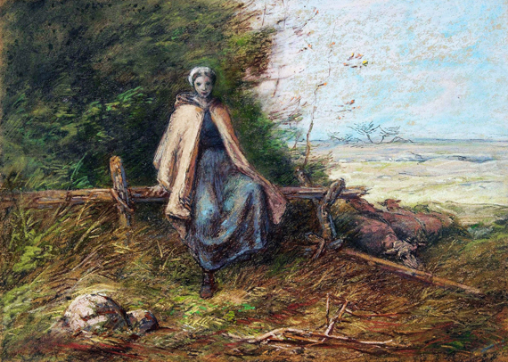 Shepherdess 1 by Francois Millet