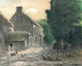 Farmhouse At Gruchy by Francois Millet
