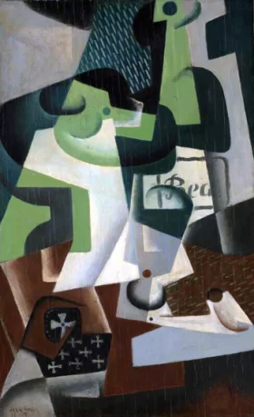 Bouteille de Beaune et Compotier 1917 by Juan Gris Bouteille de Beaune et Compotier 1917 by Juan Gris