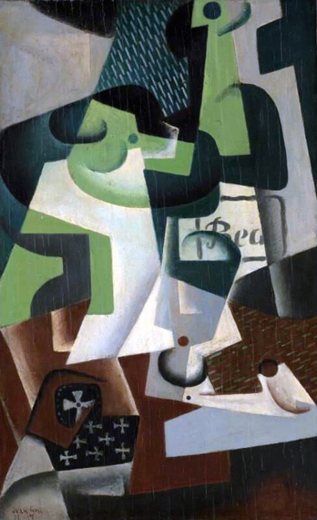 Bouteille de Beaune et Compotier 1917 by Juan Gris