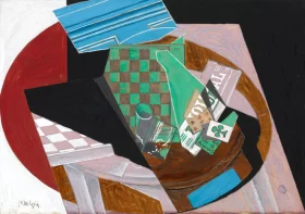 Checkerboard and Playing Cards 1915 by Juan Gris Checkerboard and Playing Cards 1915 by Juan Gris