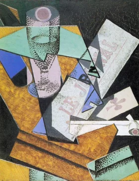 Verre et journal 1916 by Juan Gris Verre et journal 1916 by Juan Gris