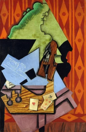 Violin and Playing Cards on a Table 1913 by Juan Gris Violin and Playing Cards on a Table 1913 by Juan Gris