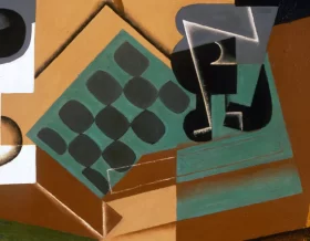 Detail of Chessboard, Glass, and Dish 1917 by Juan Gris Detail of Chessboard, Glass, and Dish 1917 by Juan Gris