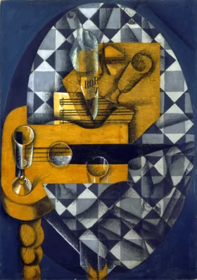 Guitar and Glasses 1914 by Juan Gris Guitar and Glasses 1914 by Juan Gris