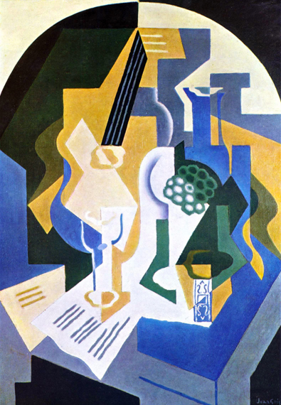 Still life with a fruit bowl and mandolin 1919 by Juan Gris, oil painting reproduction on canvas Still life with a fruit bowl and mandolin 1919 by Juan Gris
