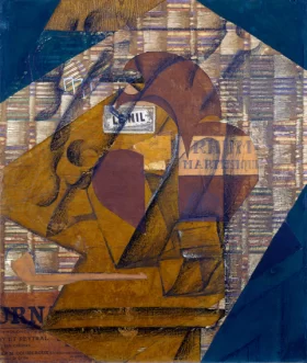 Bottle of Rum and Newspaper 1914 by Juan Gris Bottle of Rum and Newspaper 1914 by Juan Gris