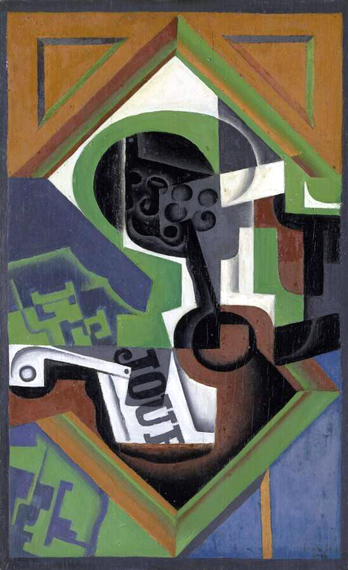 Pipe and fruit-dish with grapes 1918 by Juan Gris, oil painting reproduction on canvas Pipe and fruit-dish with grapes 1918 by Juan Gris