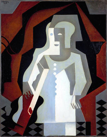 Pierrot à la guitare 1919 by Juan Gris, oil painting reproduction on canvas Pierrot à la guitare 1919 by Juan Gris