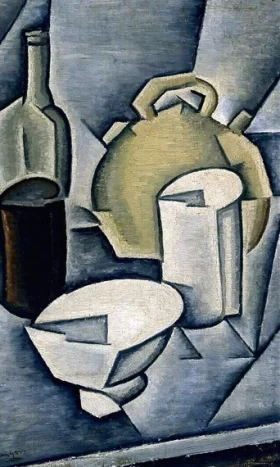 Bottle and pitcher 1911 by Juan Gris Bottle and pitcher 1911 by Juan Gris