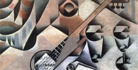 Guitar and Glasses 1912 by Juan Gris Guitar and Glasses 1912 by Juan Gris
