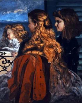 Three Young Englishwomen by a Window 1865 by Gustave Courbet Three Young Englishwomen by a Window 1865 by Gustave Courbet