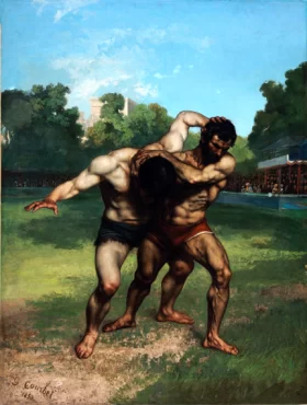 The Wrestlers 1853 by Gustave Courbet The Wrestlers 1853 by Gustave Courbet
