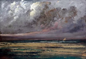 Côte Normande Près De Trouville, Voiliers Vu De La Grève by Gustave Courbet Côte Normande Près De Trouville, Voiliers Vu De La Grève by Gustave Courbet