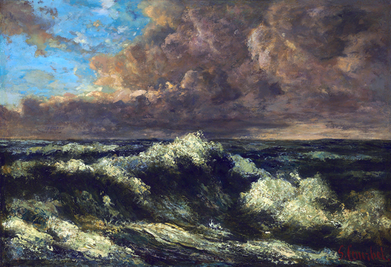 Paysage De Mer 1870 by Gustave Courbet, oil painting reproduction on canvas Paysage De Mer 1870 by Gustave Courbet