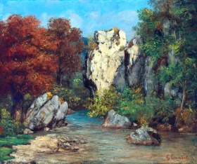 Paysage au Ruisseau Et au Rocher by Gustave Courbet Paysage au Ruisseau Et au Rocher by Gustave Courbet