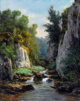Le Ruisseau Entre Les Rochers by Gustave Courbet