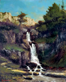 La Cascade 1874 by Gustave Courbet La Cascade 1874 by Gustave Courbet