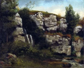 Landscape with Rocks and Waterfall 1872 by Gustave Courbet Landscape with Rocks and Waterfall 1872 by Gustave Courbet