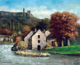 Le Moulin De Scey-En-Varais by Gustave Courbet Le Moulin De Scey-En-Varais by Gustave Courbet
