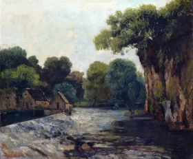 The Weir at the Mill 1866 by Gustave Courbet The Weir at the Mill 1866 by Gustave Courbet