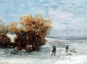 Chasseurs Dans Le Neige by Gustave Courbet Chasseurs Dans Le Neige by Gustave Courbet