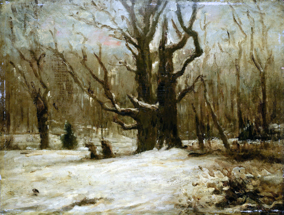 Winter Landscape by Gustave Courbet, oil painting reproduction on canvas Winter Landscape by Gustave Courbet