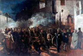 Firemen Running to a Fire by Gustave Courbet Firemen Running to a Fire by Gustave Courbet