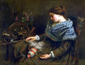 Sleeping Spinner 1853 by Gustave Courbet