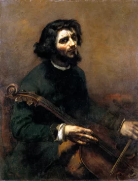 The Cellist (Self-Portrait) 1847 by Gustave Courbet