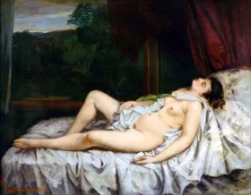 Sleeping Nude 1858 by Gustave Courbet