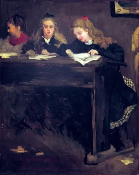 Three Schoolgirls 1860 by Gustave Courbet Three Schoolgirls 1860 by Gustave Courbet