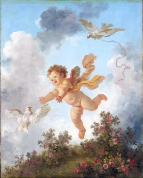 The Progress of Love- Love Pursuing a Dove by Jean-Honoré Fragonard