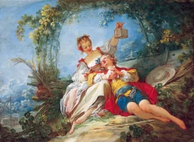 Happy Lovers by Jean-Honoré Fragonard Happy Lovers by Jean-Honoré Fragonard