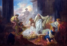 The High Priest Coresus Sacrificing Himself to Save Callirhoe 1765 by Jean-Honoré Fragonard The High Priest Coresus Sacrificing Himself to Save Callirhoe 1765 by Jean-Honoré Fragonard