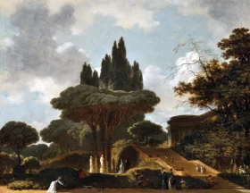 Paysage italien agrave by Jean-Honoré Fragonard