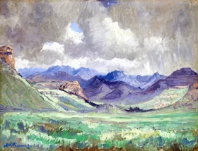 Maluti Mountains at Ficksburg by Jacobus Hendrik Pierneef Maluti Mountains at Ficksburg by Jacobus Hendrik Pierneef