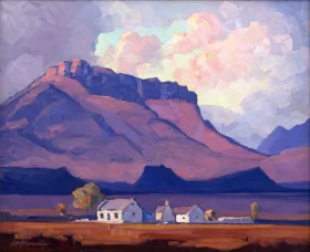 Houses at the Foot of a Mountain by Jacobus Hendrik Pierneef