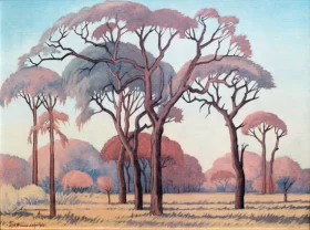 Lowveld landscape with Acacia Trees by Jacobus Hendrik Pierneef Lowveld landscape with Acacia Trees by Jacobus Hendrik Pierneef