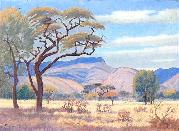 Veld Landscape, Rustenberg by Jacobus Hendrik Pierneef, oil painting reproduction on canvas Veld Landscape, Rustenberg by Jacobus Hendrik Pierneef