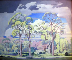 Bushveld landscape near Soutpansberg by Jacobus Hendrik Pierneef
