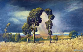 Summer Rain in the Bushveld by Jacobus Hendrik Pierneef