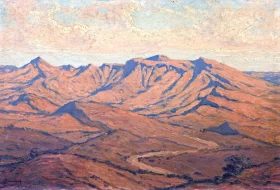 A Road Through a Mountainous Landscape by Jacobus Hendrik Pierneef