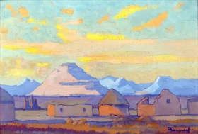 South West African Kraal by Jacobus Hendrik Pierneef