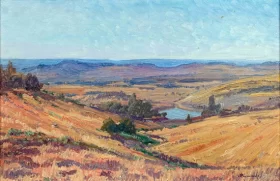 Landscape with Dam by Jacobus Hendrik Pierneef Landscape with Dam by Jacobus Hendrik Pierneef