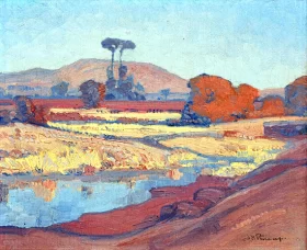 Landscape with Riverbed by Jacobus Hendrik Pierneef Landscape with Riverbed by Jacobus Hendrik Pierneef