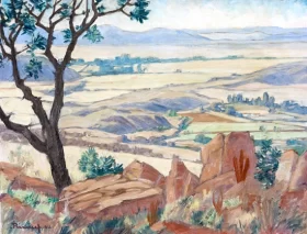 Landscape, Skuilkrans by Jacobus Hendrik Pierneef Landscape, Skuilkrans by Jacobus Hendrik Pierneef