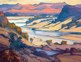 River Landscape by Jacobus Hendrik Pierneef River Landscape by Jacobus Hendrik Pierneef